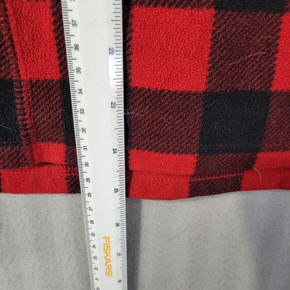 Eddie Bauer Womens Flannel jacket Large Red Black Plaid 1/4 Zip Up Pullover - Picture 6 of 8